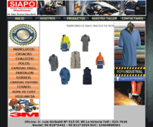 Telasdperu.com.pe(ROPA INDUSTRIAL) Screenshot