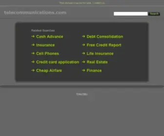 Telecommunications.com(Forsale Lander) Screenshot