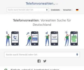 Telefonvorwahlen.net(Vorwahlen Suche für Deutschland) Screenshot
