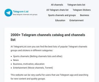 Telegramlist.com(Telegram channels catalog) Screenshot