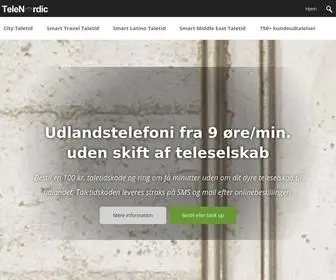 Telenordic.dk(Billige Internationale opkald fra 7 øre pr) Screenshot