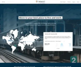 Teleport.org(Search Engine for Digital Nomads) Screenshot