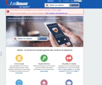 Tellows.be(La communauté en ligne pour les numéros de téléphone et pour le spam téléphonique) Screenshot