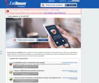 Tellows.hu(A telefonszámos és telefonbetyárkodás elleni közösség) Screenshot