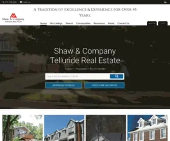 Telluriderealestate.com(Shaw & Company Real Estate in Telluride CO and Mountain Village CO) Screenshot