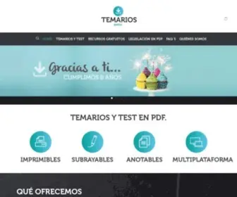 Temariosenpdf.es(Temarios PDF y Tests para Oposiciones Empleo P) Screenshot