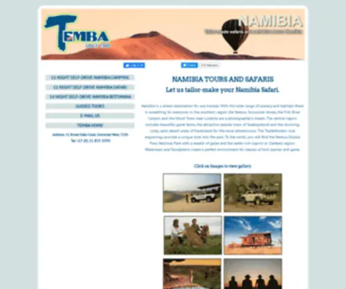 Tembanamibia.com(Luxury Namibia tours and Safari) Screenshot