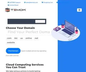Temok.com(Managed Cloud Hosting & Dedicated Servers from TEMOK) Screenshot