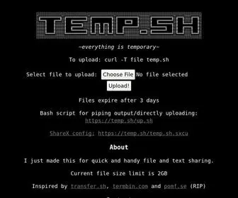 Temp.sh(Temporary File Upload) Screenshot