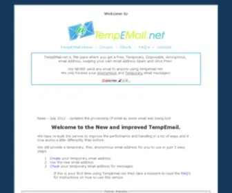 Tempemail.net(Temporary, Disposable, Anonymous, email address) Screenshot