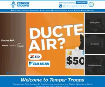 Tempertroops.com.au(Brisbane North Air Conditioning Company) Screenshot