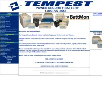 Tempestbatteries.com(Tempest Power Security battery) Screenshot