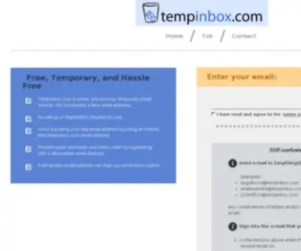 Tempinbox.com(Temporary Email Service) Screenshot