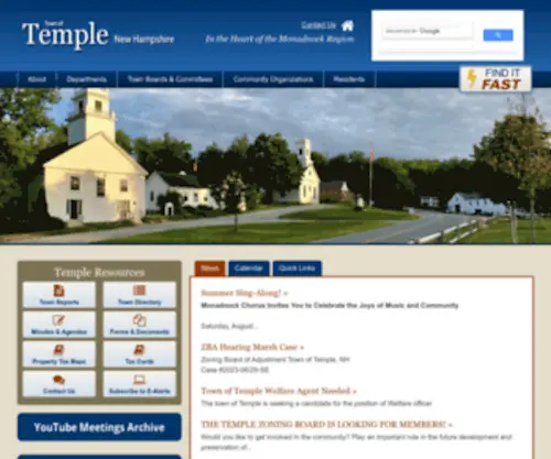 Templenh.org(Temple NH) Screenshot