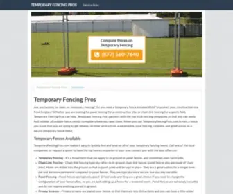 Temporaryfencingpros.com(Temporary Fencing) Screenshot