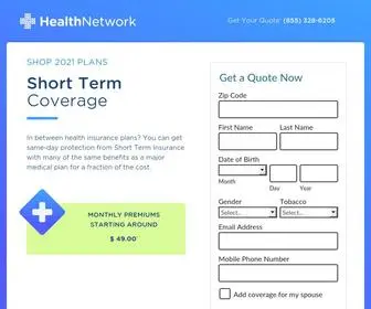 Temporaryhealthinsurance.com(Short Term Plans) Screenshot