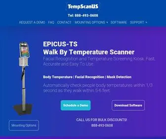 Tempscanus.com(Temerature Screening Kiosk with Facial Recognition) Screenshot