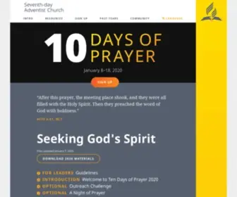 Tendaysofprayer.org(Ten Days of Prayer) Screenshot