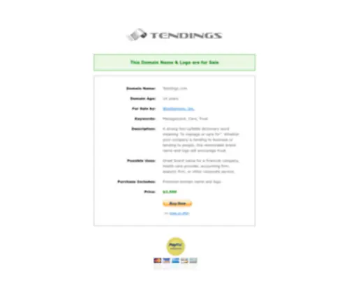Tendings.com(Premium Domain Name for Sale) Screenshot