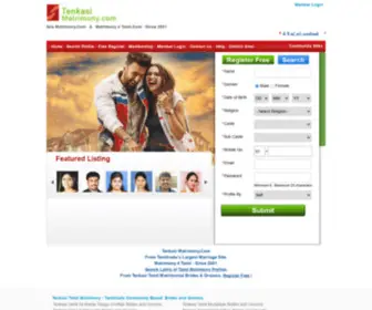 Tenkasimatrimony.com(Tenkasi Matrimony.Com From Tamilnadu's Largest Marriage Site Matrimony 4 Tamil) Screenshot