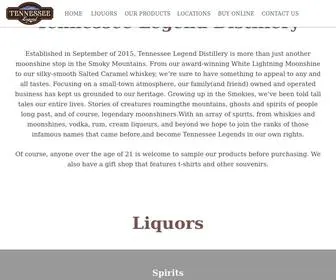 Tennesseelegend.com(Tennessee Legend Distillery) Screenshot