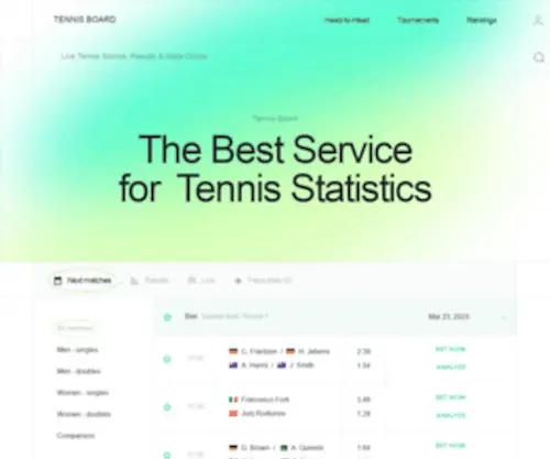 Tennisboard.com Screenshot