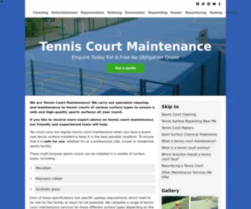 Tenniscourtmaintenance.co(Tennis Court Maintenance) Screenshot