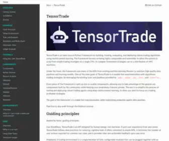 Tensortrade.org(TensorTrade 1.0.4) Screenshot