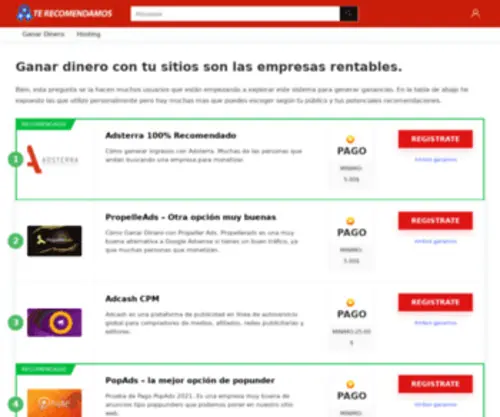 Terecomendamos.org(Te Recomendamos 2021 las mejor web para recomendar) Screenshot