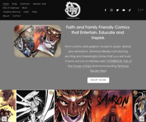 Terminusmedia.com(Family Friendly Comic Book Publisher. Terminus Media's goal) Screenshot