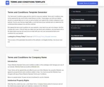 Termsandconditionstemplate.net(Use our Terms & Conditions Generator) Screenshot