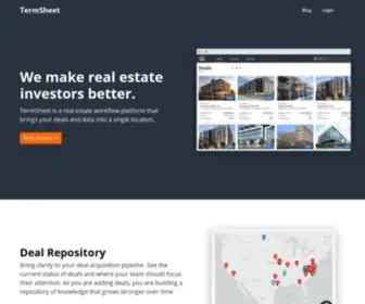 Termsheet.com(TermSheet empowers real estate teams of any size to execute deals more effectively with the resources they already have) Screenshot
