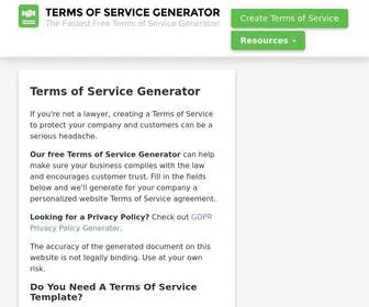 Termsofservicegenerator.net(Use our Terms of Service Generator) Screenshot