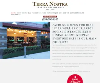 Terranostradining.com(Terra Nostra Ristorante of Fort Myers) Screenshot