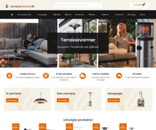 Terrassevarmer.dk(Gas, el og infrarøde terrassevarmere) Screenshot