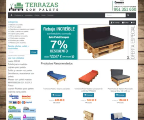Terrazasconpalets.com(Muebles para terrazas hechos con palets) Screenshot