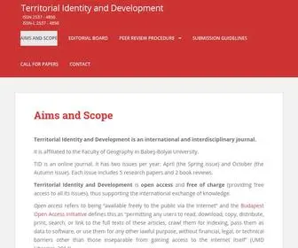 Territorial-Identity.ro(TID, international and interdisciplinary journal, Territorial identity and community development (rural and urban) Territorial identity and regional development Territorial identity and territorial planning Territo) Screenshot