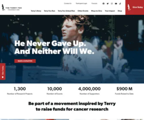 Terryfox.ca(Terryfox) Screenshot