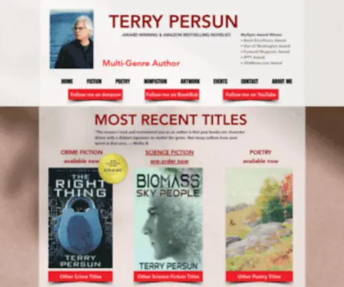 Terrypersun.com(Science Fiction Novelist) Screenshot