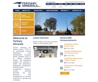 Tertiaryminerals.com(Tertiary Minerals plc) Screenshot