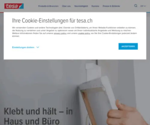 Tesa.ch(Hersteller von selbstklebenden Produkt) Screenshot