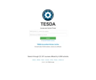 Tesdacourse.com(TESDA Courses and Schools Finder) Screenshot