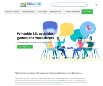 Tesl-PRO.com(Premium ESL Teaching Resources for the Classroom) Screenshot