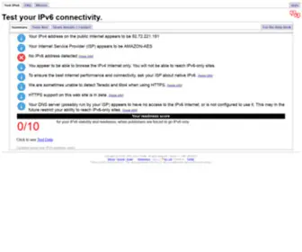 Test-IPV6.se(Test your IPv6) Screenshot