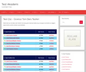 Testakademi.net(5. Sınıf Tüm Dersler Testleri Çöz) Screenshot