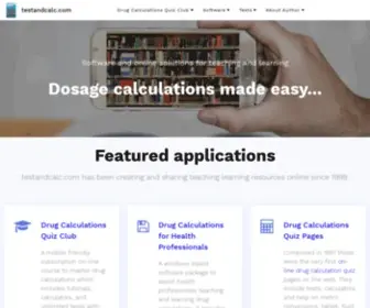 Testandcalc.com(Software and Solutions for Teaching and learning Drug Calculations) Screenshot