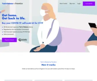 Testandrelease.com(Test and Release by Prenetics™) Screenshot