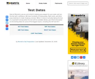 Testdatescentral.com(Test Dates (updated 2020)) Screenshot