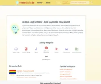 Testedich.de(Die Quiz Seite. Teste dein Wissen und deine Persönlichkeit) Screenshot