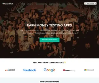 Testerwork.com(Homepage) Screenshot
